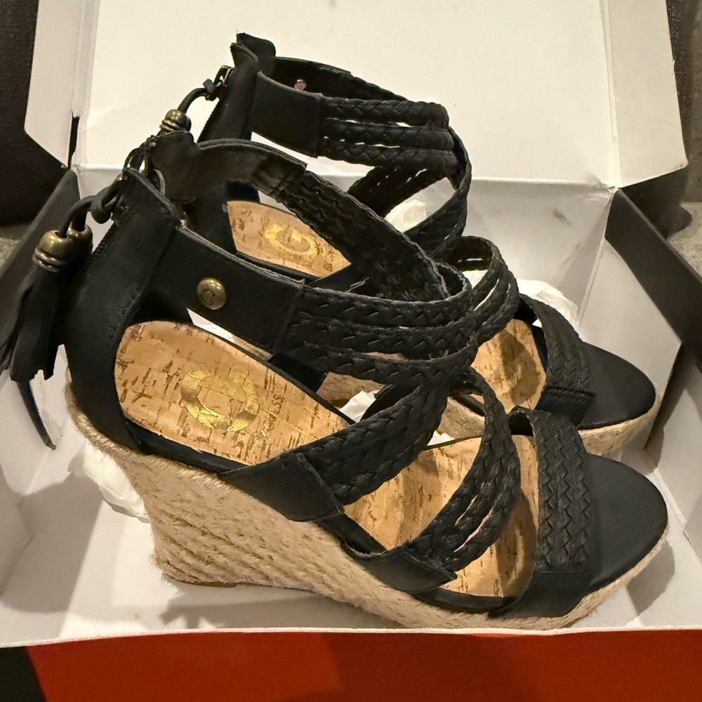 G by Guess Strappy Espadrille Wedge Sandals